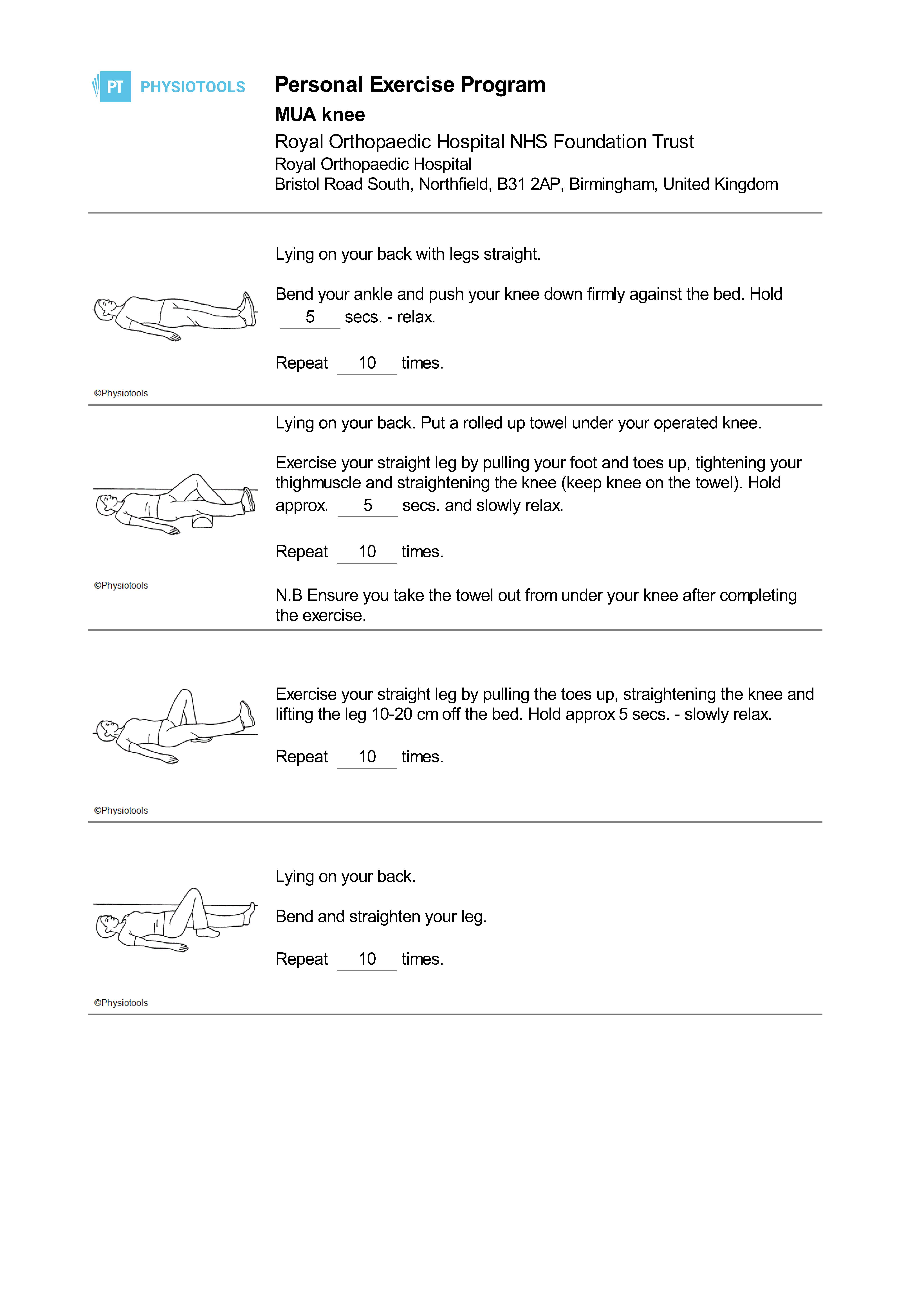 Royal Orthopaedic Hospital Manipulation Under Anaesthetic (MUA)